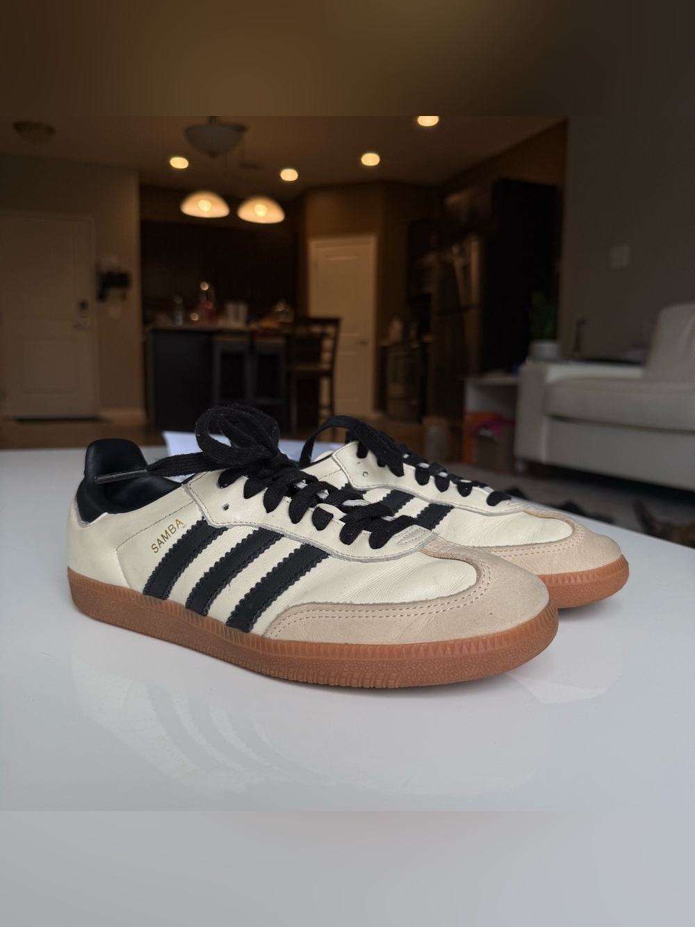 💯 Authentic Adidas Samba OG Sneakers in Cream with Black Stripes
